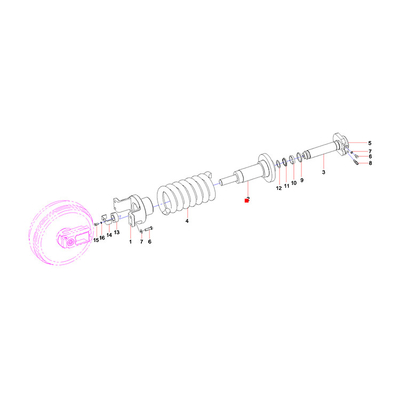 SANY SY215 SY235 এর জন্য A229900006383 টেনশন হুইল ডিভাইস 230-41-20000